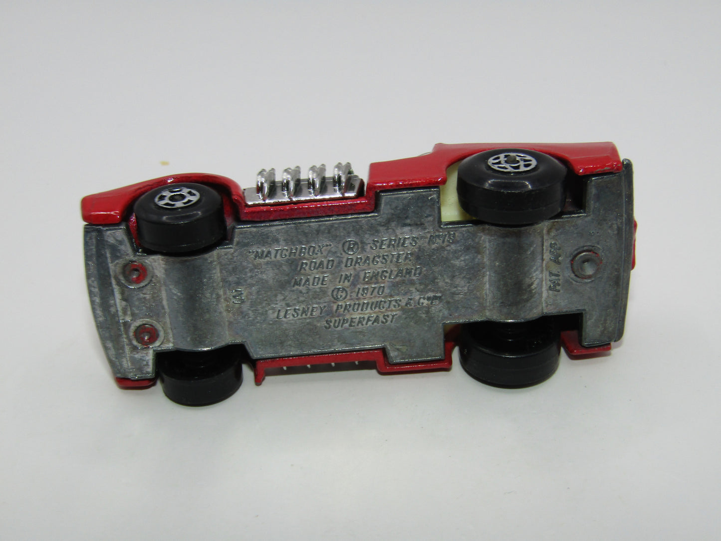Matchbox Superfast 19B Road Dragster Dark Red FACTORY ERROR to rear