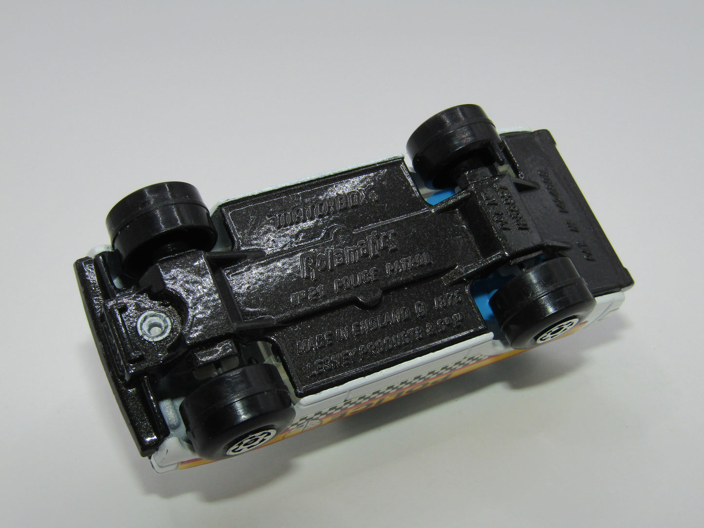 Matchbox Superfast 20B Police Patrol Checker Label Metallic Grey Base