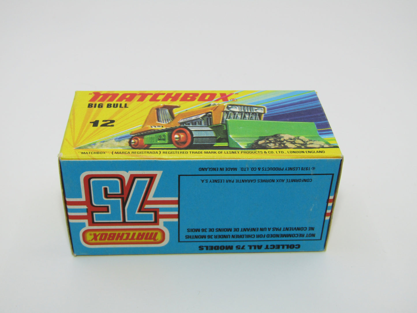 Matchbox Superfast No 12C Big Bull DARK METALLIC GREEN Orange Rollers