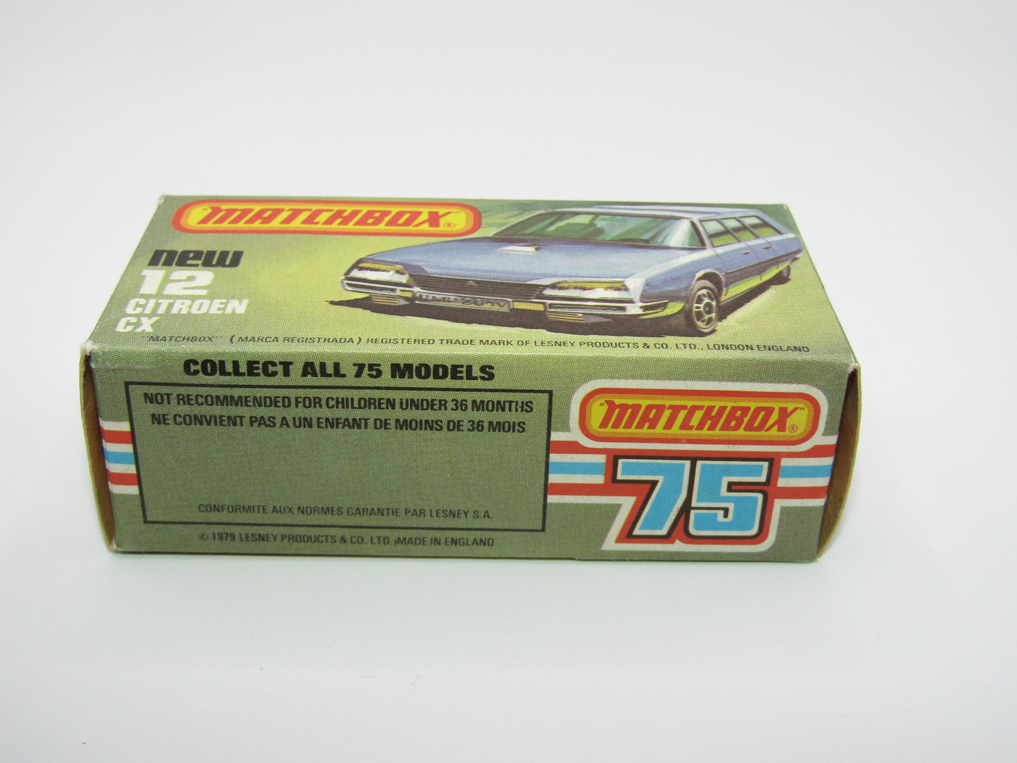 Matchbox Superfast No 12D Citroen CX Yellow, Red Interior, BLUE Windows, Gloss Black Base