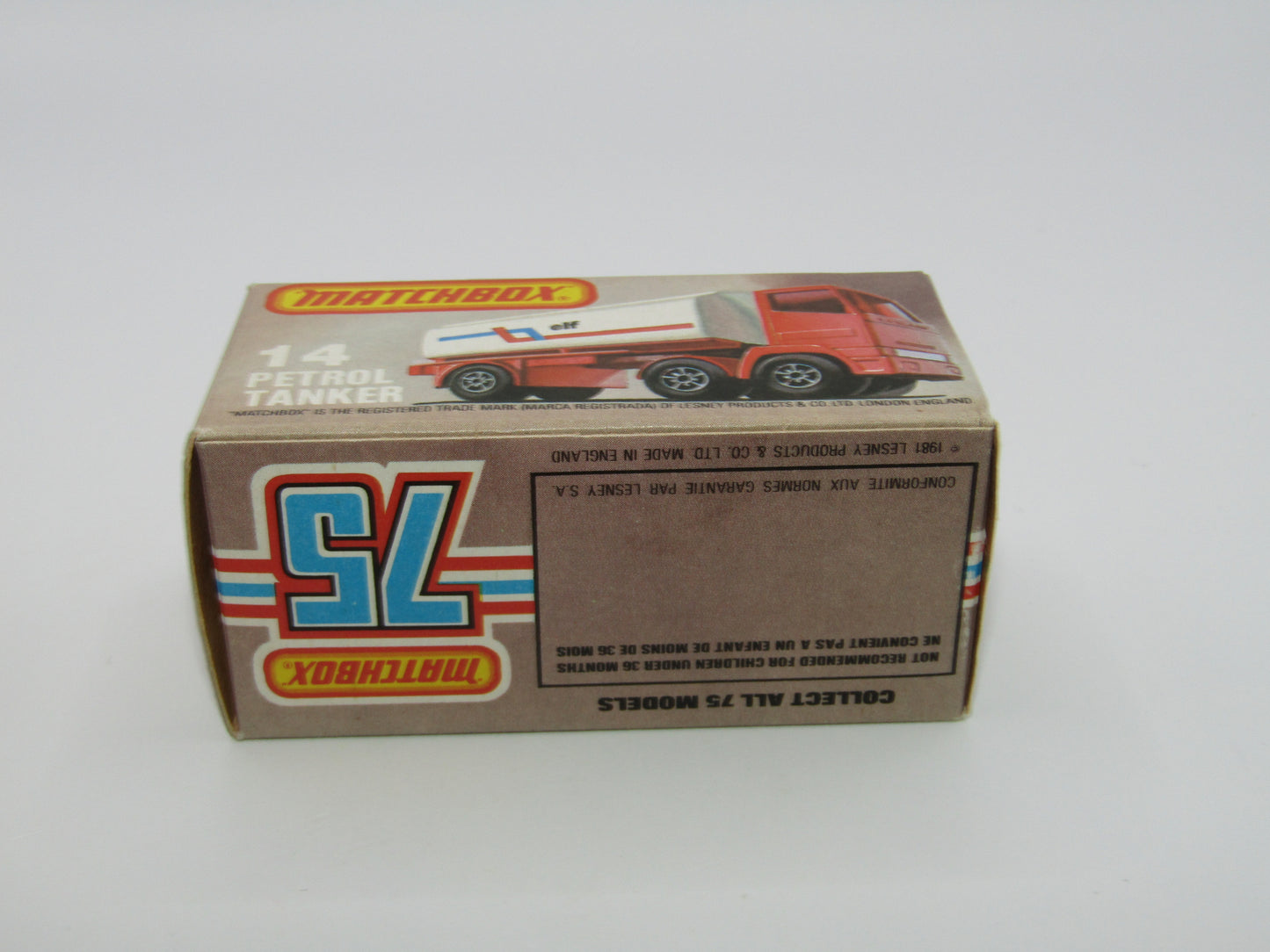 Matchbox Superfast 14D Leyland Articulated Tanker BROWN STRIPE Tampo