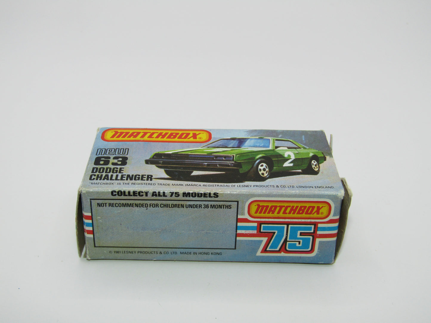 Matchbox Superfast No 63D Dodge Challenger, Green, Green Interior , USA Picture Box