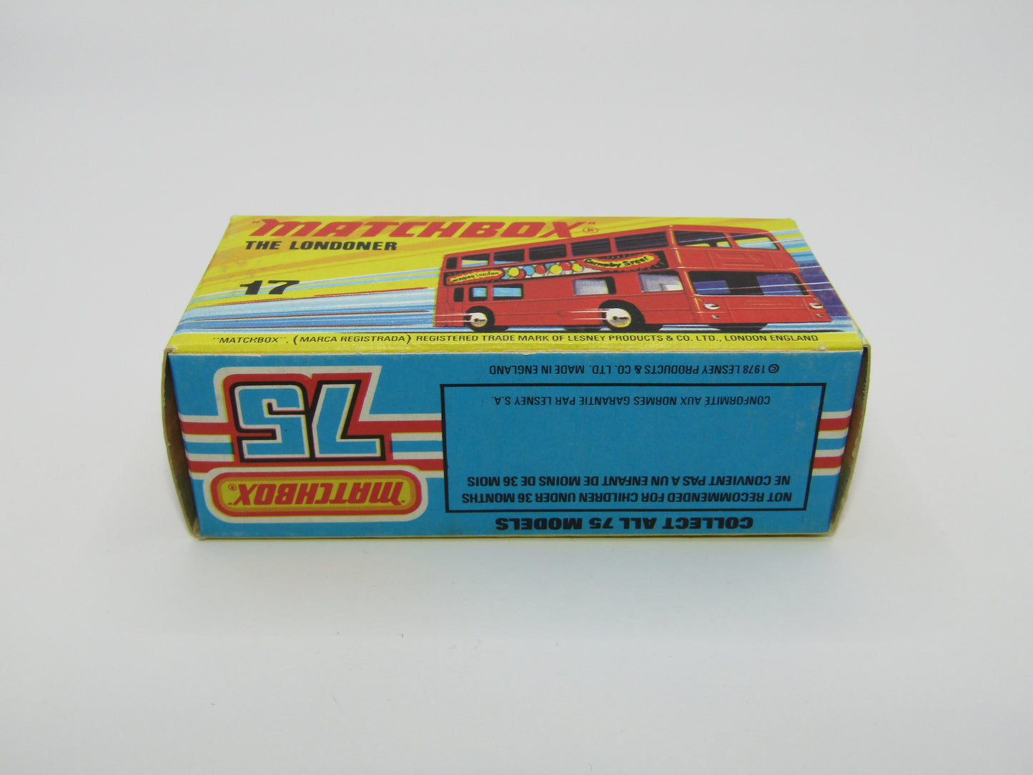 Matchbox Superfast No 17B The Londoner JACOBS SILVER, Dot Dash Wheels, Metallic Charcoal Grey Base