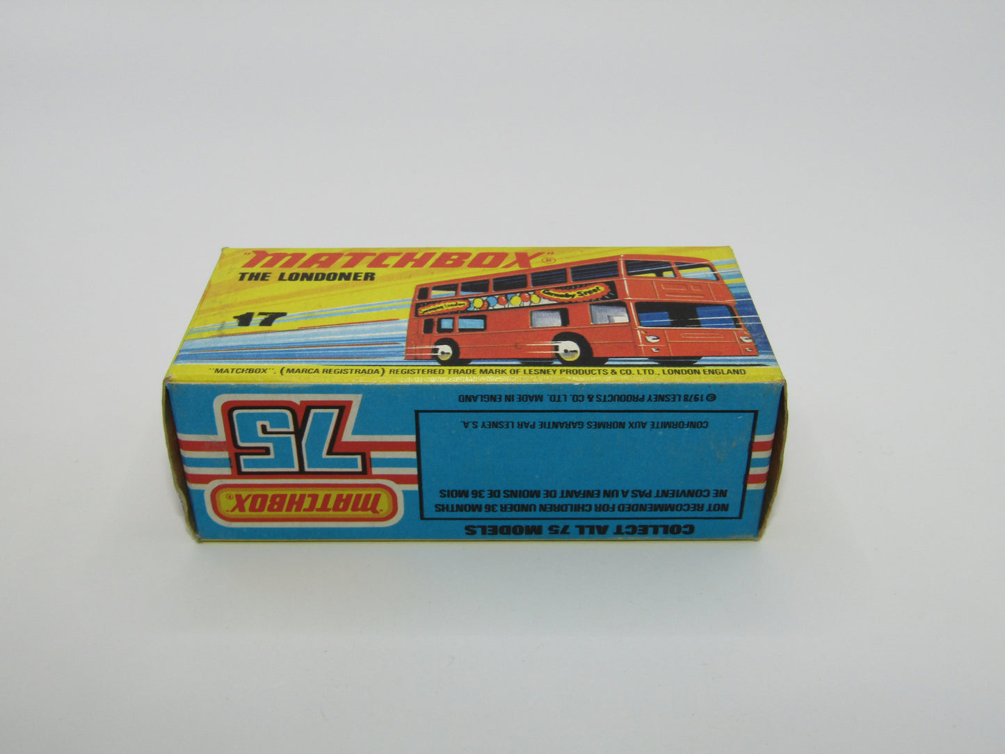 Matchbox Superfast No 17B The Londoner, BLUE - ARAL - Deutschlands Autopartner Nr. 1 FLAT BLACK BASE