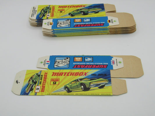 Matchbox Superfast No 9 AMX Javelin Factory Unfolded Empty Original Box X 1 Mint
