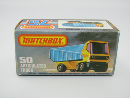 Matchbox Superfast No 50 Articulated Truck Original Empty Box Excellent