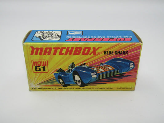 Matchbox Superfast No 61 Blue Shark w/out New Empty Box Excellent