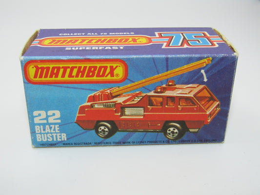 Matchbox Superfast No 22 Blaze Buster Original Empty Box Excellent
