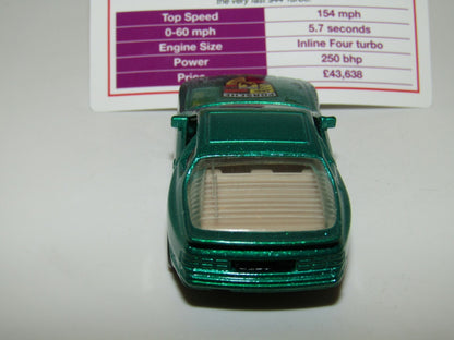Matchbox Superfast No 59 Porsche 944 Metallic Green & Collector Card Mint UB
