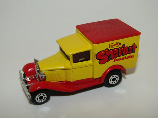 Matchbox Superfast No 38 Model A Ford Van Sherbet Fountain Red Base Mint UB