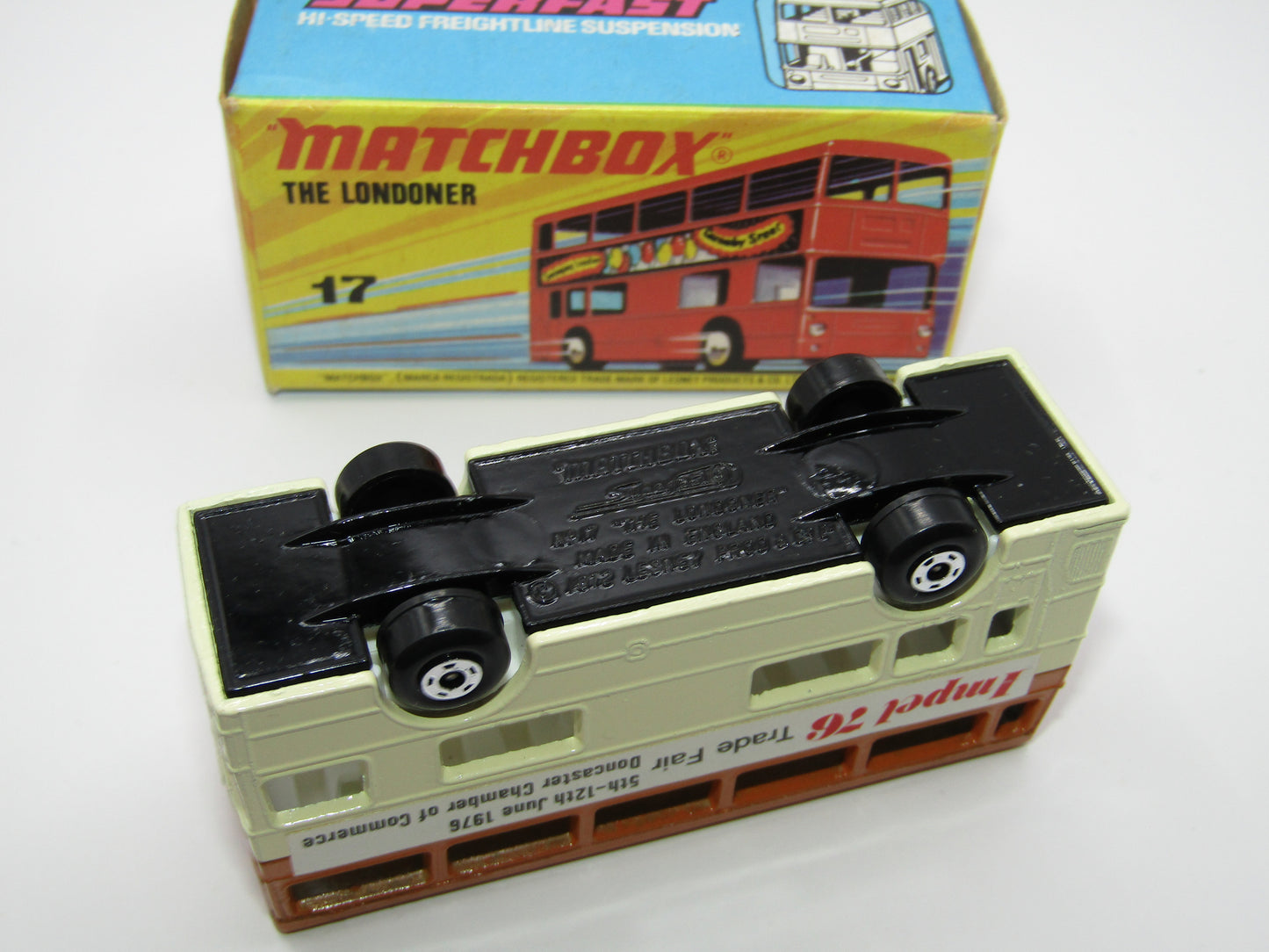 Matchbox Superfast No 17B The Londoner Impel 76 Coffee & Cream Gloss Black Base