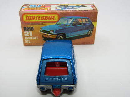 Matchbox Superfast No 21C Renault 5TL Blue RED Interior SILVER Base