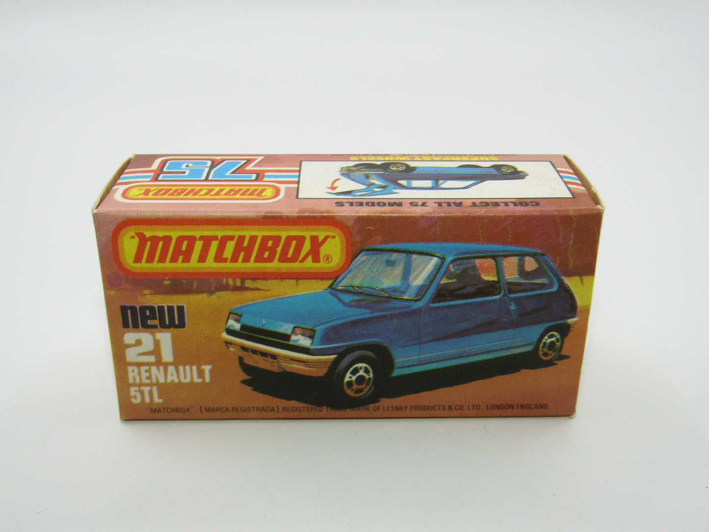 Matchbox Superfast No 21C Renault 5TL Blue RED Interior SILVER Base