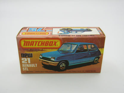 Matchbox Superfast No 21C Renault 5TL Blue RED Interior SILVER Base
