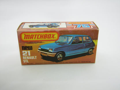 Matchbox Superfast No 21C Renault 5TL Blue RED Interior SILVER Base