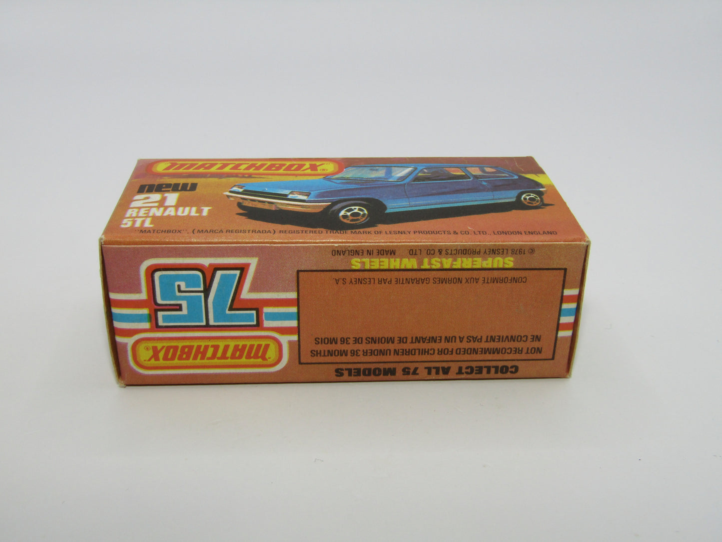Matchbox Superfast No 21C Renault 5TL Blue RED Interior SILVER Base