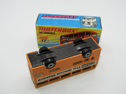Matchbox Superfast No 17B The Londoner Jacobs, Orange Metallic Charcoal Grey Base