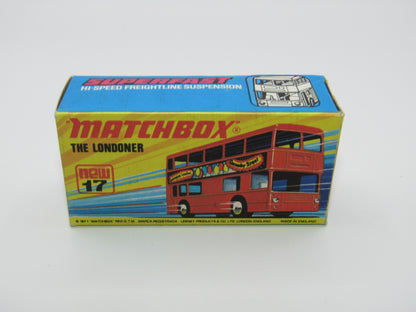 Matchbox Superfast No 17B The Londoner Jacobs, Orange Metallic Charcoal Grey Base