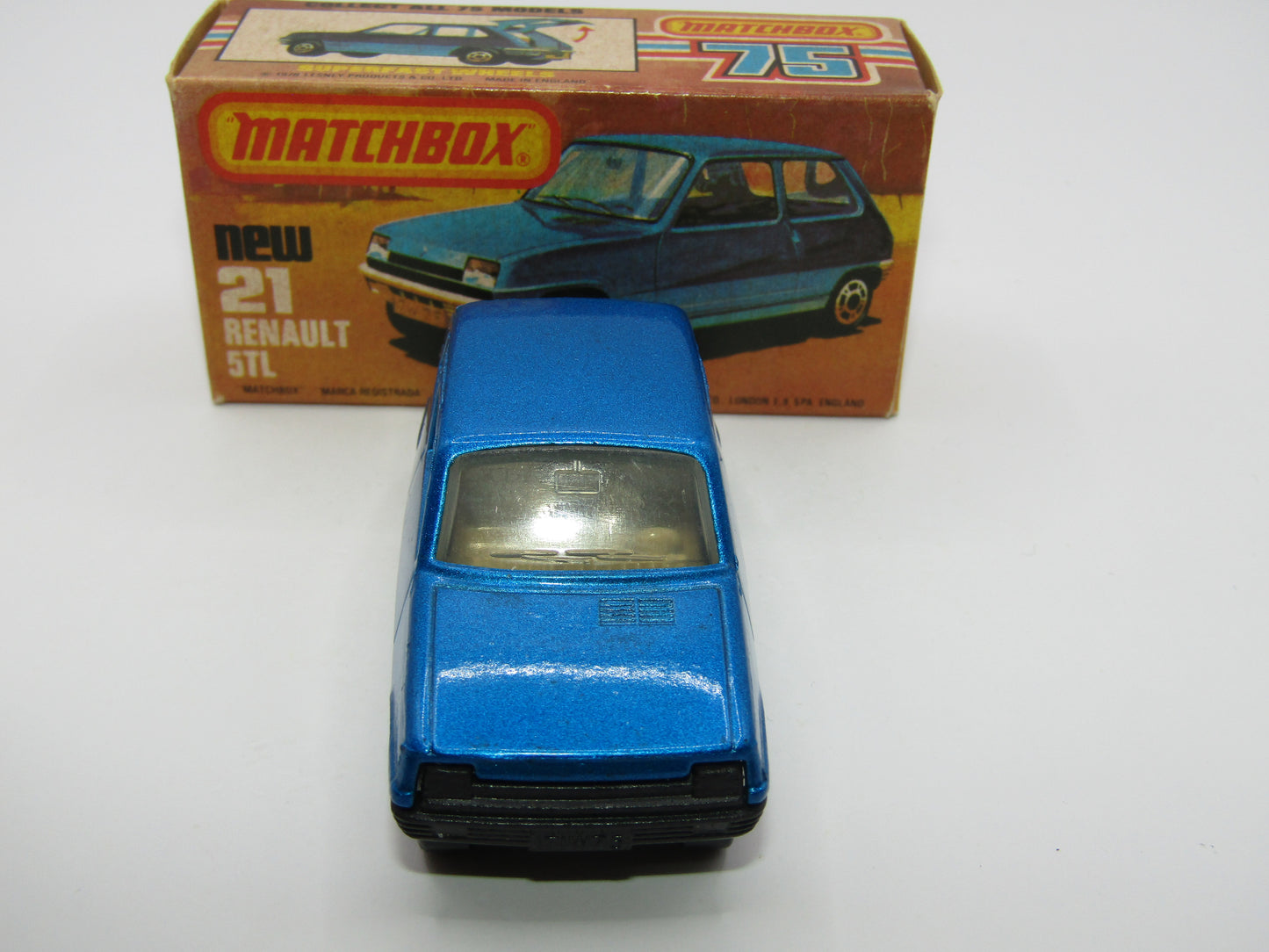 Matchbox Superfast No 21C Renault 5TL Blue SATIN GREY Base