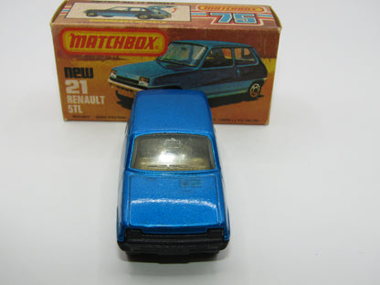 Matchbox Superfast No 21C Renault 5TL Blue SATIN GREY Base