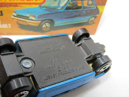Matchbox Superfast No 21C Renault 5TL Blue SATIN GREY Base