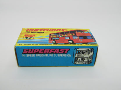 Matchbox Superfast No 17B The Londoner Jacobs, Orange Metallic Charcoal Grey Base