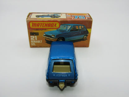 Matchbox Superfast No 21C Renault 5TL Blue GLOSSY GREY Base