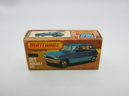 Matchbox Superfast No 21C Renault 5TL Blue GLOSSY GREY Base