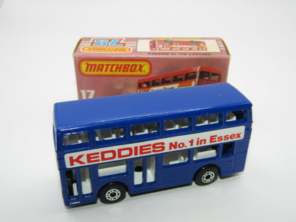 Matchbox Superfast No 17C London Bus Blue KEDDIES No.1 IN Essex