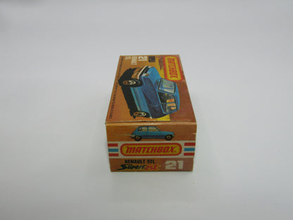 Matchbox Superfast No 21C Renault 5TL Blue GLOSSY GREY Base