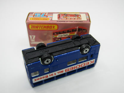 Matchbox Superfast No 17C London Bus Blue KEDDIES No.1 IN Essex