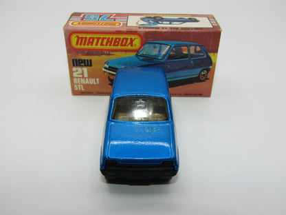 Matchbox Superfast No 21C Renault 5TL Blue Tan Interior BLACK Base