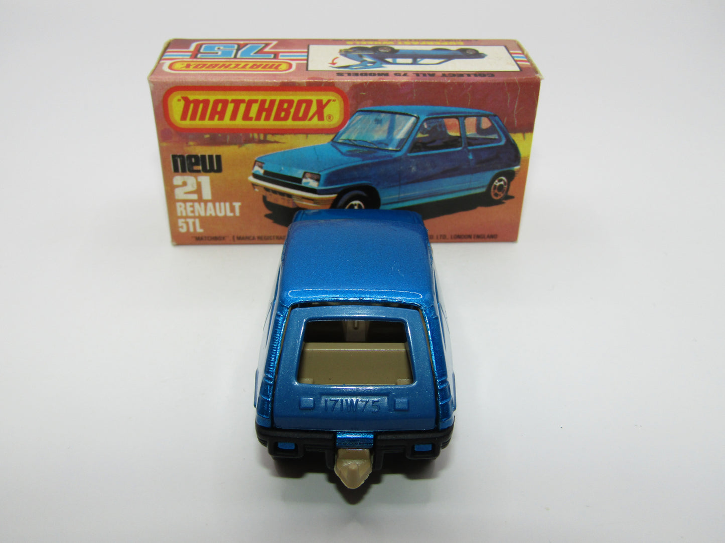 Matchbox Superfast No 21C Renault 5TL Blue Tan Interior BLACK Base
