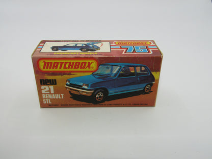 Matchbox Superfast No 21C Renault 5TL Blue Tan Interior BLACK Base