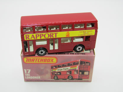 Matchbox Superfast No 17C London Bus DARK RED Rapport