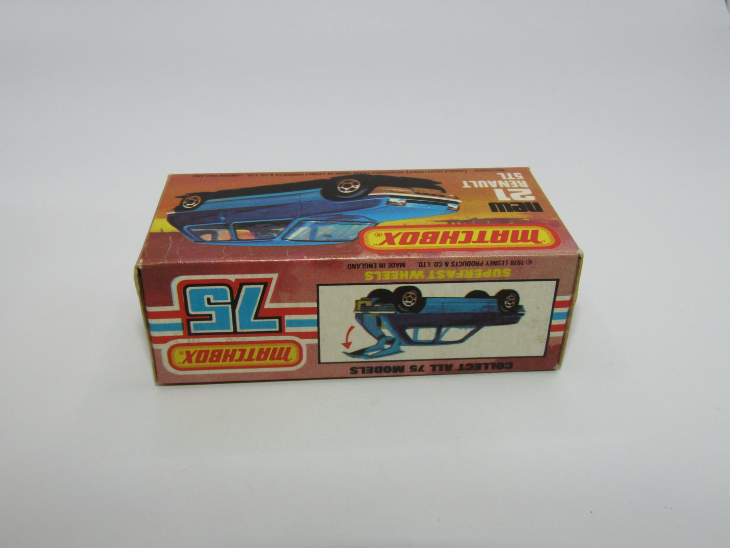 Matchbox Superfast No 21C Renault 5TL Blue Tan Interior BLACK Base