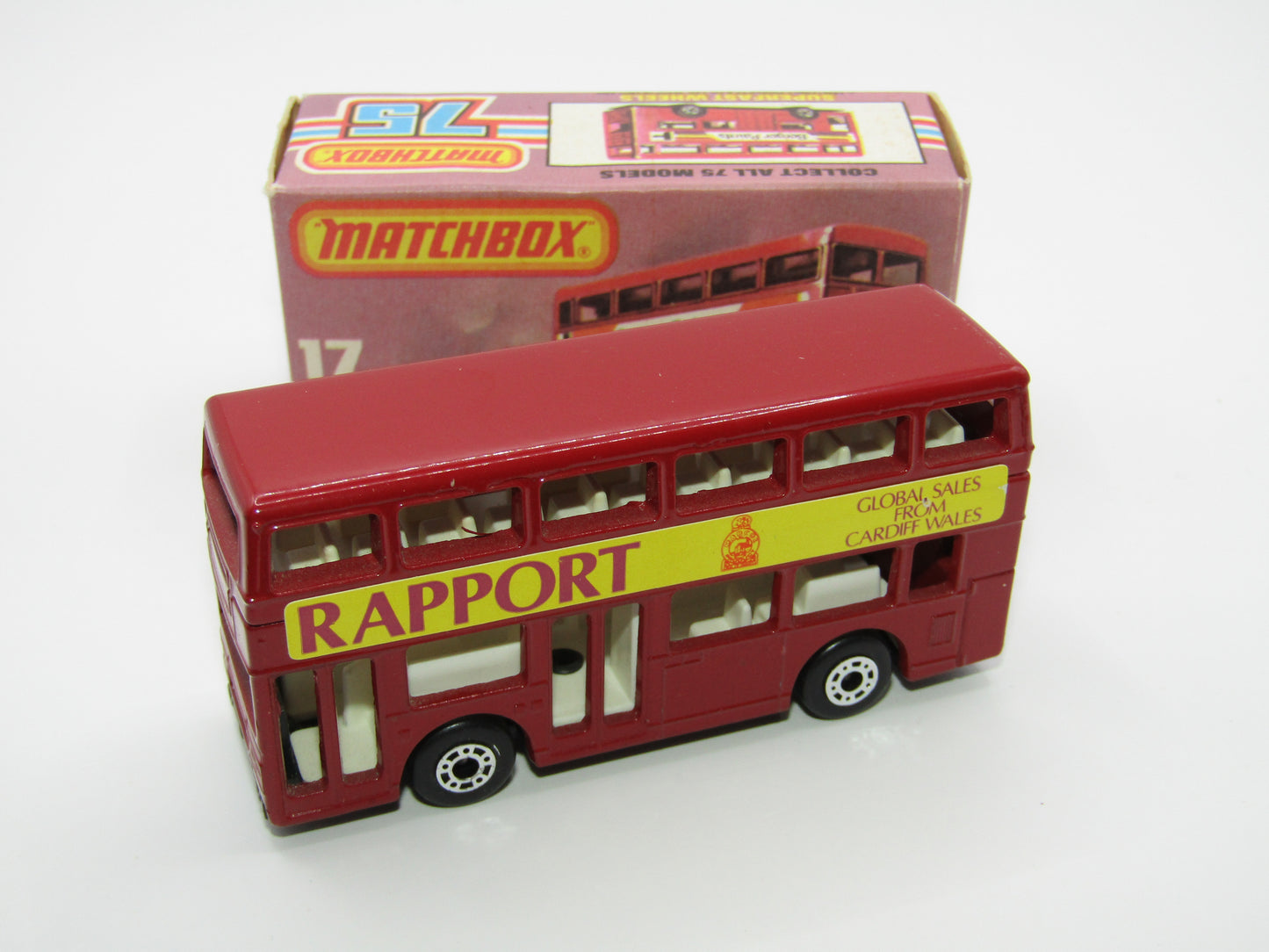 Matchbox Superfast No 17C London Bus DARK RED Rapport