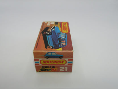 Matchbox Superfast No 21C Renault 5TL Blue Tan Interior BLACK Base