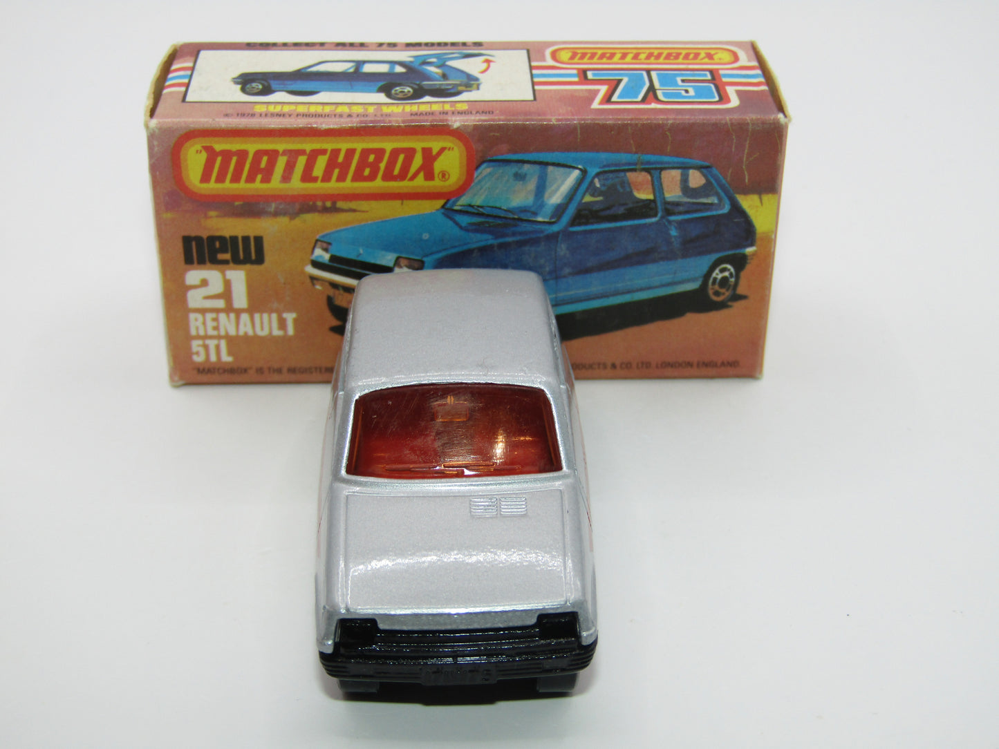 Matchbox Superfast No 21C Renault 5TL Le Car Amber Win Gloss Black Base