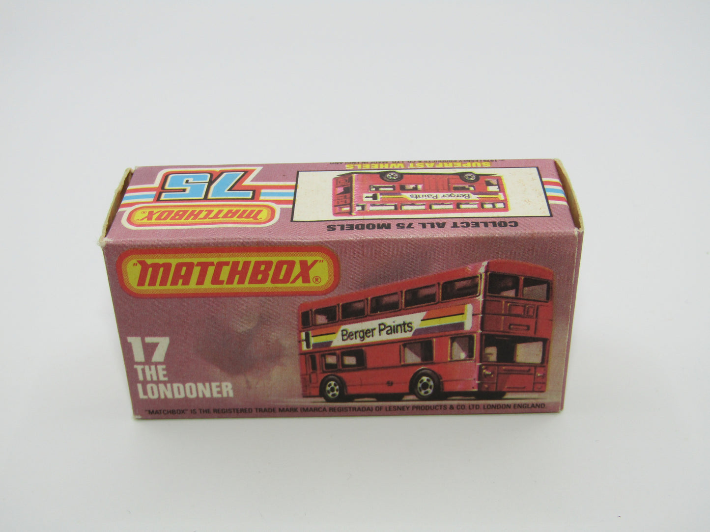 Matchbox Superfast No 17C London Bus DARK RED Rapport
