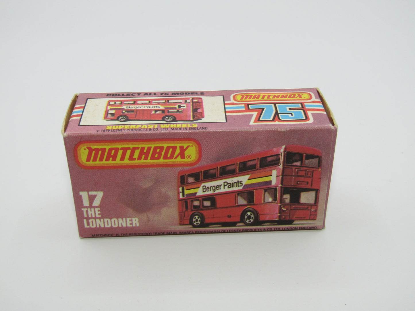 Matchbox Superfast No 17C London Bus DARK RED Rapport