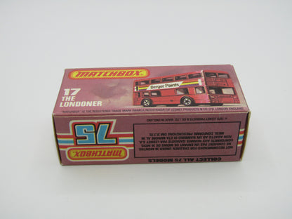 Matchbox Superfast No 17C London Bus DARK RED Rapport
