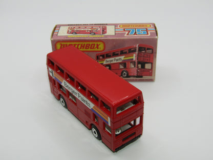Matchbox Superfast No 17C London Bus, Red, Berger Paints, PLASTIC Base