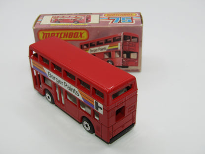 Matchbox Superfast No 17C London Bus, Red, Berger Paints, PLASTIC Base