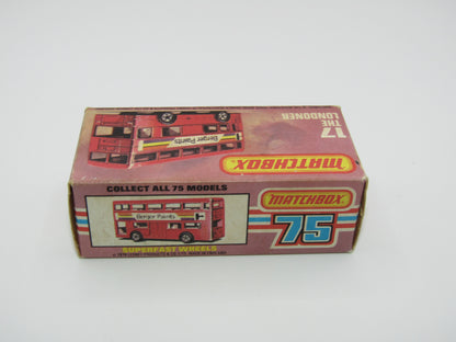 Matchbox Superfast No 17C London Bus, Red, Berger Paints, PLASTIC Base