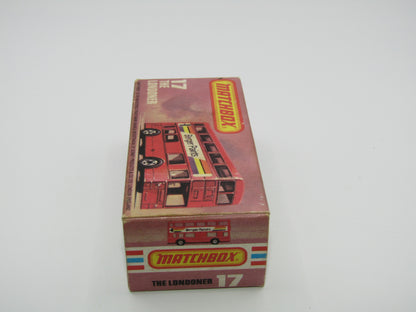 Matchbox Superfast No 17C London Bus, Red, Berger Paints, PLASTIC Base