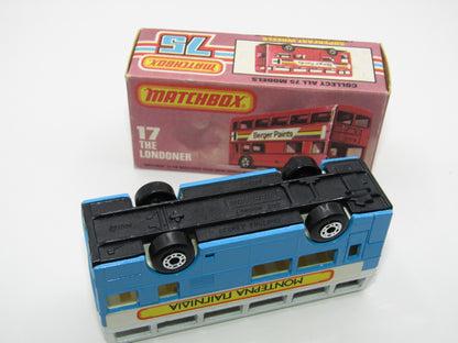 Matchbox Superfast No 17C London Bus, Blue & White. Matchbox No 1, Greek Bus