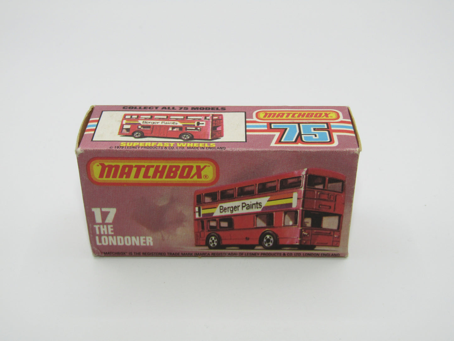 Matchbox Superfast No 17C London Bus, Blue & White. Matchbox No 1, Greek Bus