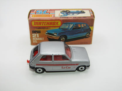 Matchbox Superfast No 21C Renault 5TL Le Car FLAT GREY Base
