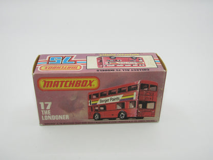 Matchbox Superfast No 17C London Bus, Blue, Nestle Milky Bar, Lesney England Base